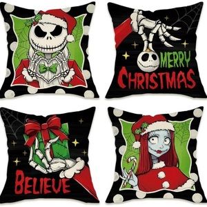 Fahrendom Merry Christmas Believe Decorative Throw Pillow Covers 16 x 16